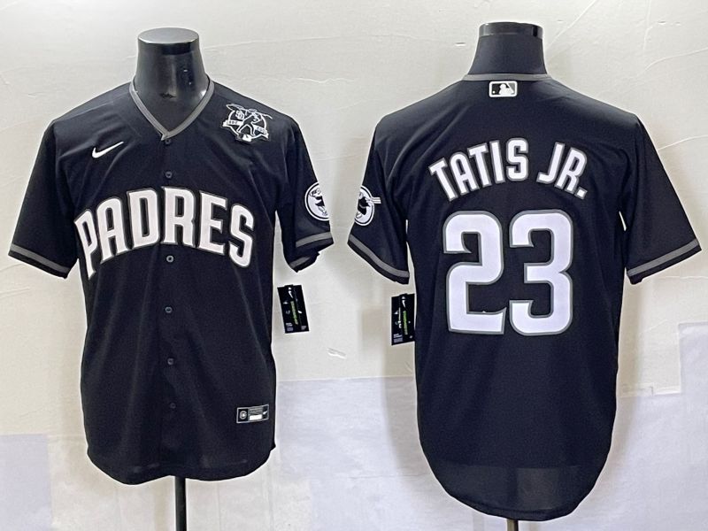 Men 2025 San Diego Padres 23 Tatis jr Black Game Nike MLB Jersey style 7036